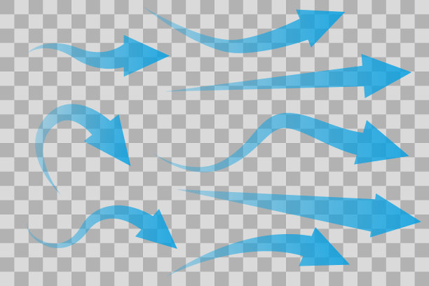 设置显示空气流动的透明蓝色箭头图片下载
