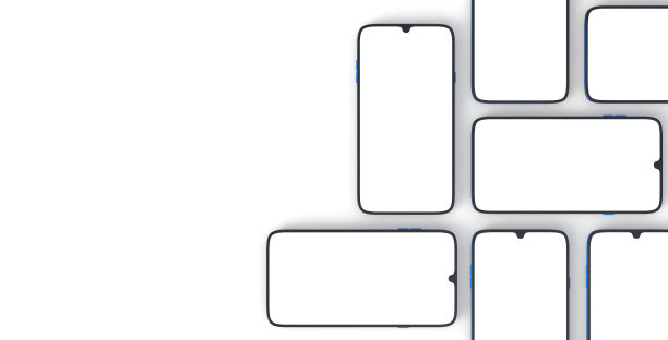智能手机拼贴模型与空白屏幕透视视图。移动模型拼贴。3 d演示。图片下载