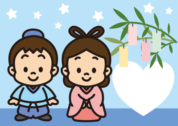 Hikoboshi和Orihime in Tanabata图片下载