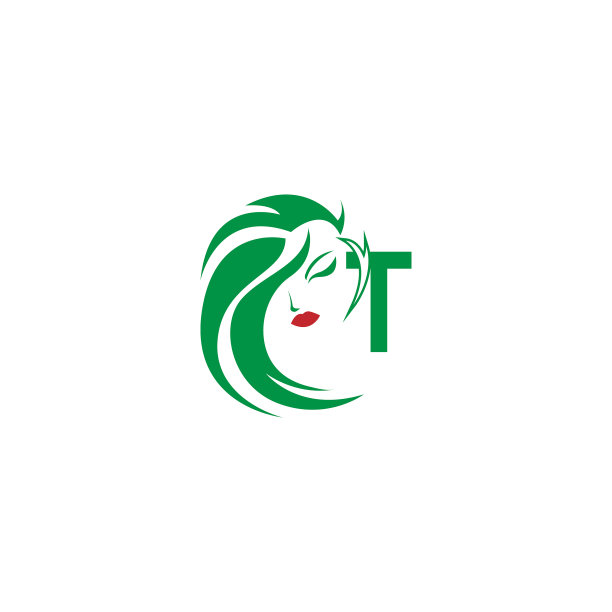 字母t与女人的脸标志图标设计图片下载
