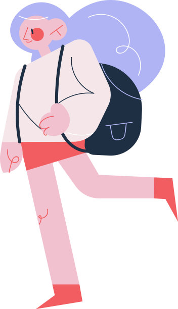 微笑的女孩，孩子，青少年学生或学生走路图片下载