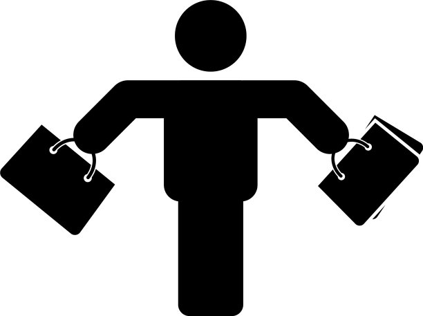 购物袋图标男性象征在一个单位图片下载