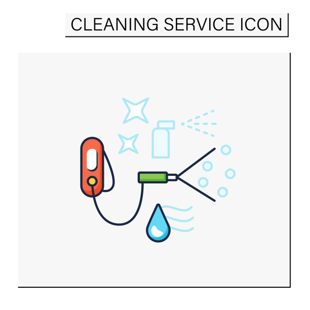 消毒服务彩色图标图片下载