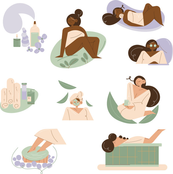 让年轻的多民族女性享受护肤图片下载