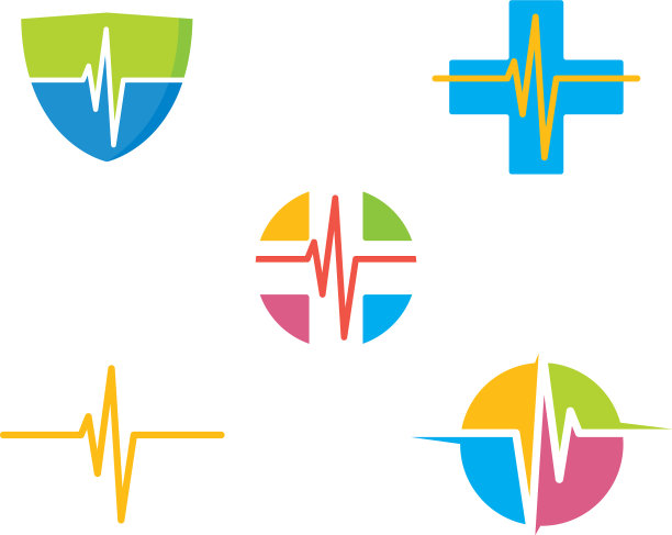 交叉医疗脉搏线图标设计图片下载