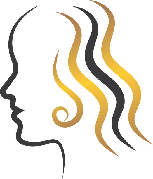 头发波浪女人图标设计象征发型图片下载