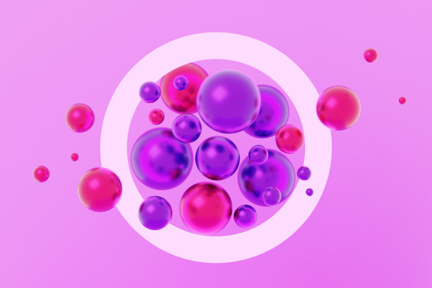 环内的漂浮球体3D插画图片下载