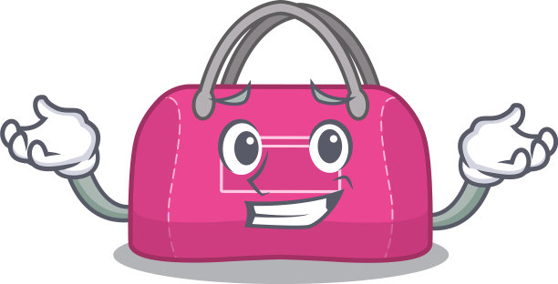 一个可爱的图片咧嘴笑女人运动包图片下载