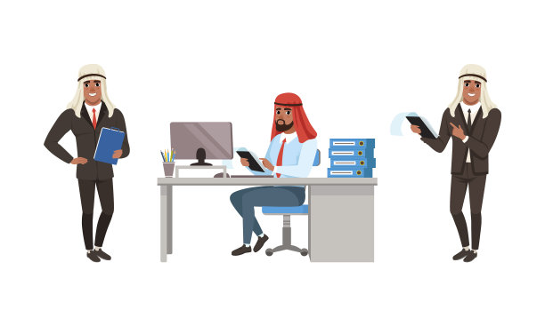 阿拉伯商人穿着传统的穆斯林服装图片下载