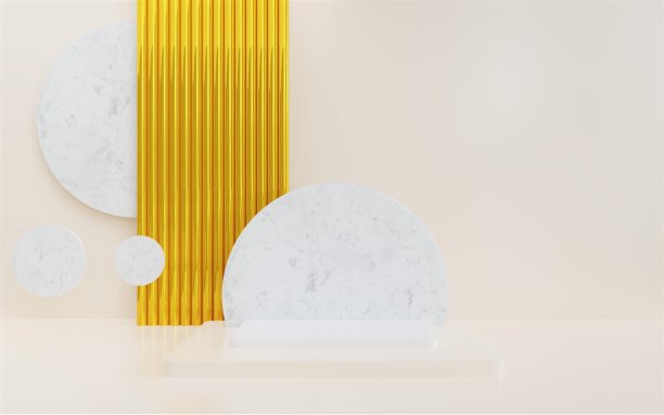 空大理石平台的3d渲染抽象最小的背景。广告设计场景，化妆品广告，展示，展示，模拟，食品，时尚，儿童，奢侈品。插图。产品显示图片下载