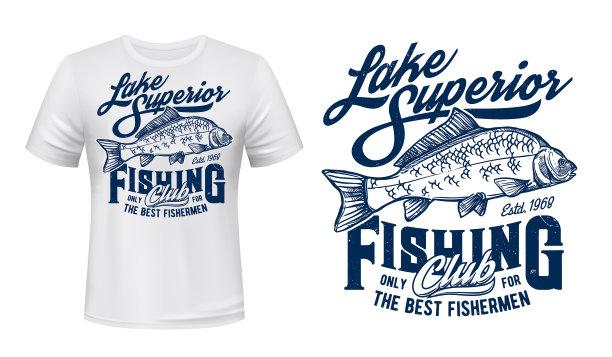 钓鱼俱乐部t恤打印模型鲤鱼图片下载