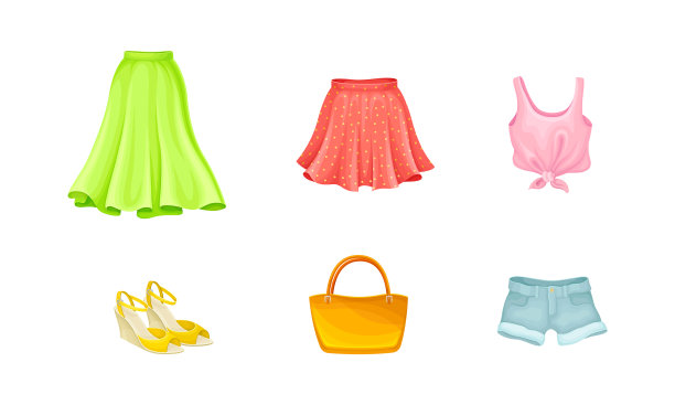 夏季服装与轻型喇叭裙背心图片下载