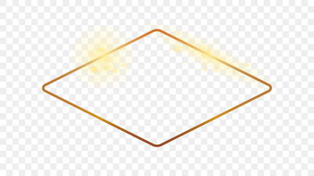 黄金发光圆形菱形框架图片下载