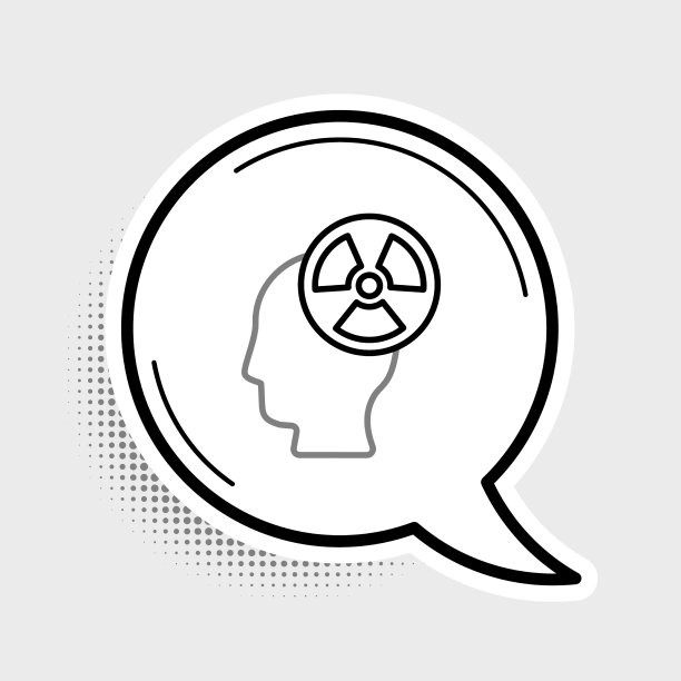 线条轮廓一个人的头部和一个辐射图片下载