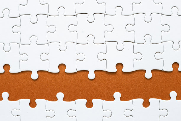 一套白色拼图块和红色空白拷贝空间图片下载