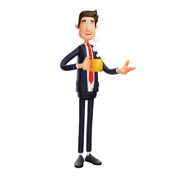 酷3D男卡通图片喝着咖啡图片下载