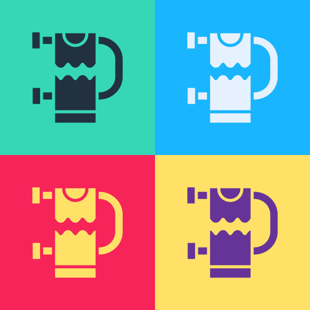 波普艺术加热毛巾轨图标孤立的颜色图片下载