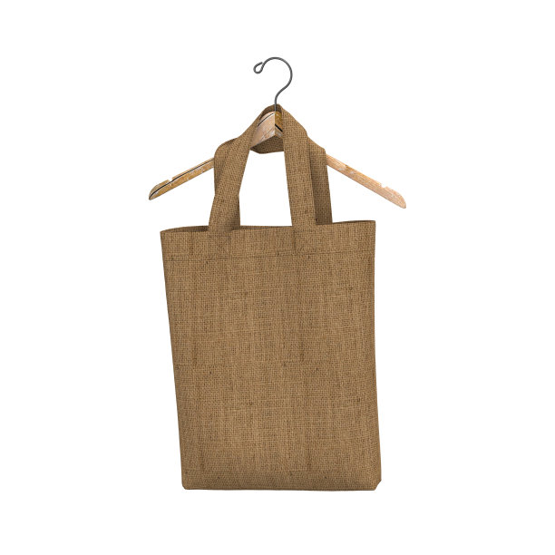 空白大麻袋购物孤立在白色背景图片下载