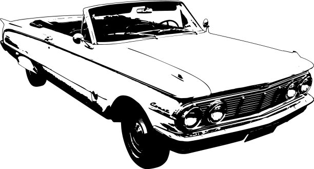 老爷车轮廓图片下载