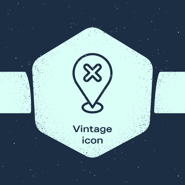 垃圾线地图钉与十字标记图标隔离图片下载