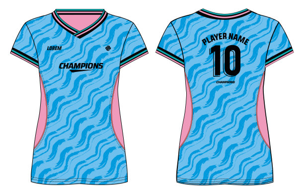 女子运动运动衫t恤设计与斜笔画图案概念插图适合女孩和女子排球运动衫，足球，足球和无挡板球，运动制服套装运动图片下载