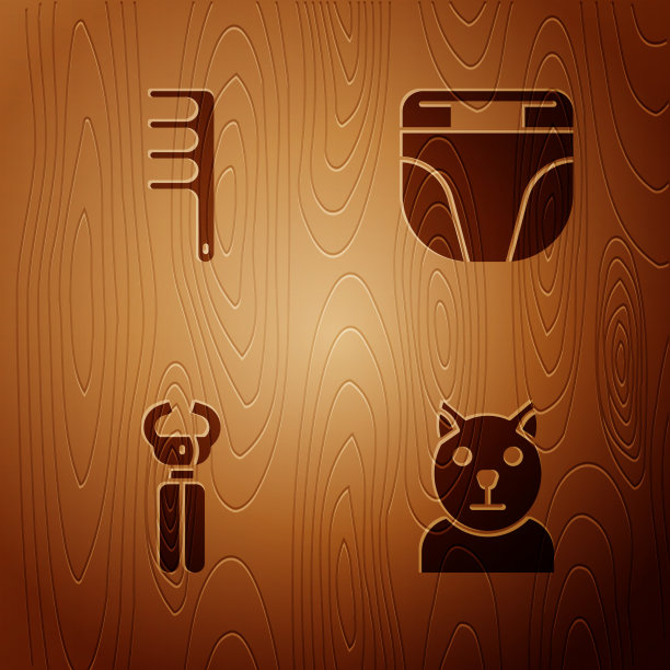 为狗和猫的宠物指甲设置猫毛刷图片下载