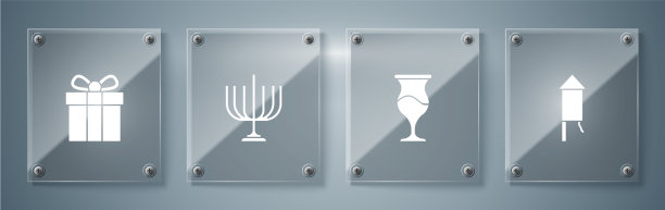 放烟火火箭犹太高脚杯光明节图片下载