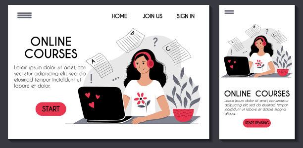 在线培训语言课程网站和手机图片下载