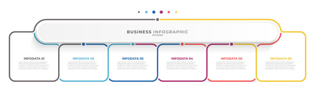 信息图细线设计6个选项图片下载