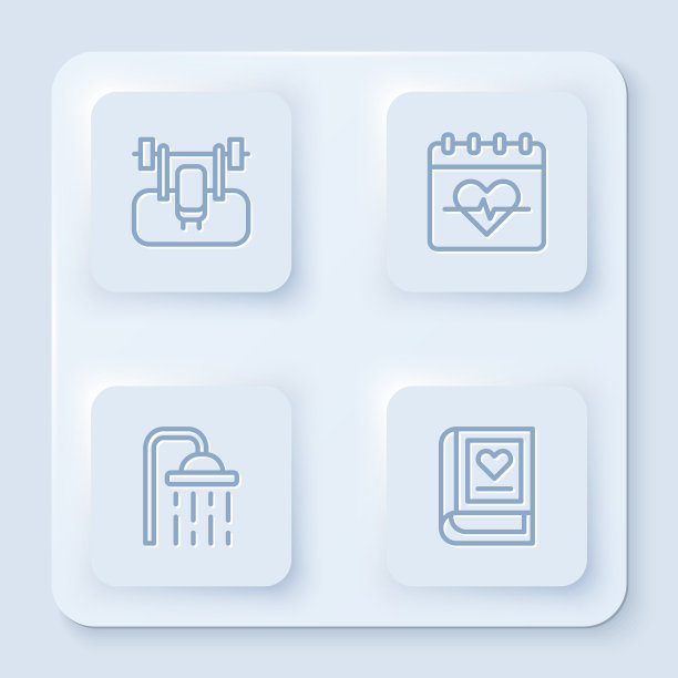 设置线长凳与barbel心率淋浴图片下载