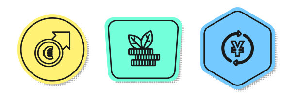 设定线财务增长和欧元工厂图片下载