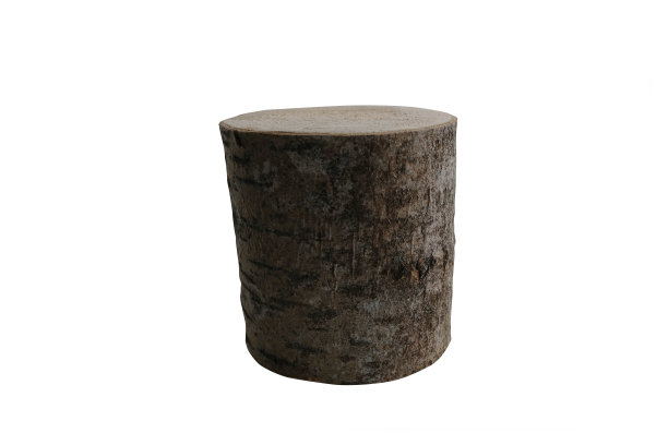 白色背景上的树桩。图片下载