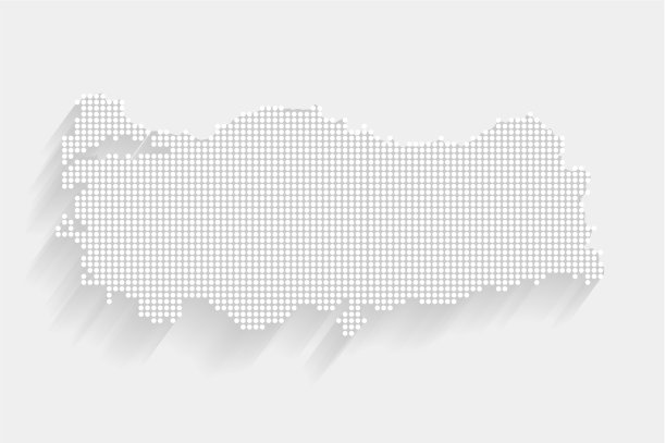虚线风格白色土耳其地图白色图片下载