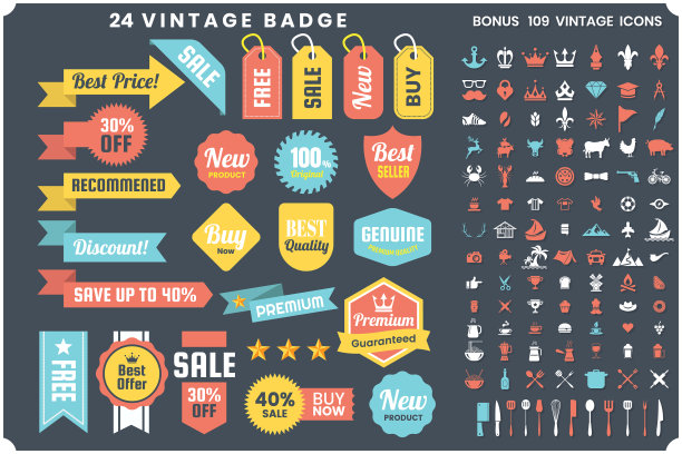 复古复古的旗帜标志图片下载