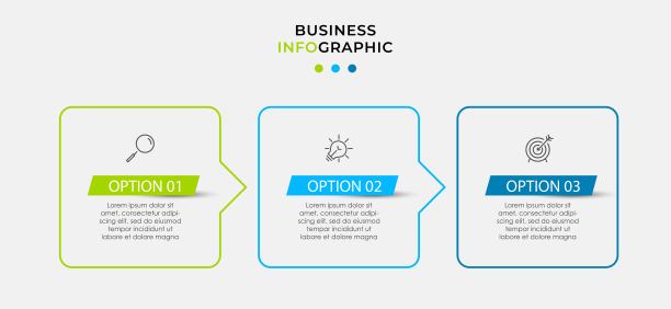 矢量图形设计业务模板与图标和3个选项或步骤。可用于流程图，演示文稿，工作流布局，横幅，流程图，信息图图片下载