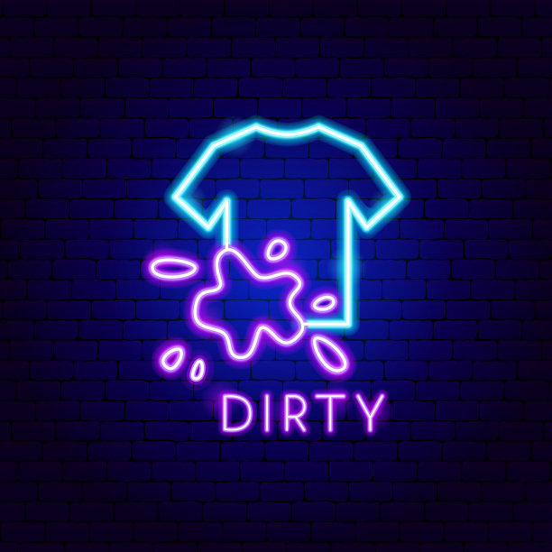 肮脏的霓虹灯标签图片下载