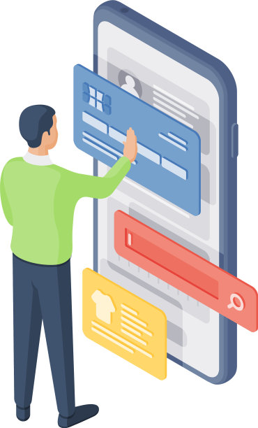 男人在现代智能手机上在线购物图片下载