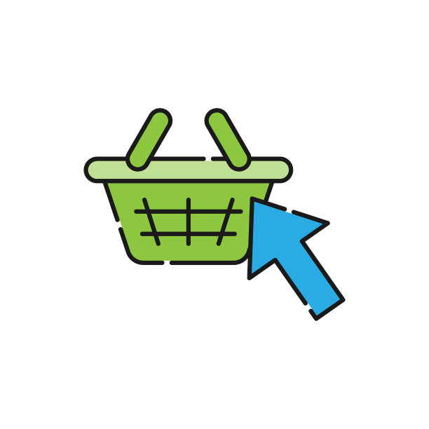 购物车与箭头图标矢量设计。购物车图标与箭头设计概念的电子商务，网上商店和市场网站，手机，标志，符号，按钮，标志，应用程序UI图片下载
