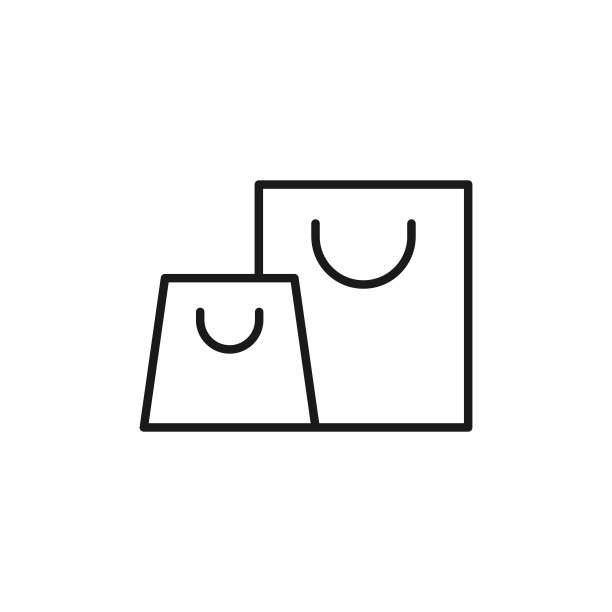 购物袋图标矢量插图。购物袋矢量图标设计的电子商务，网上商店和市场。购物袋图标矢量网站，手机，标志，符号，按钮，标志，应用程序图片下载