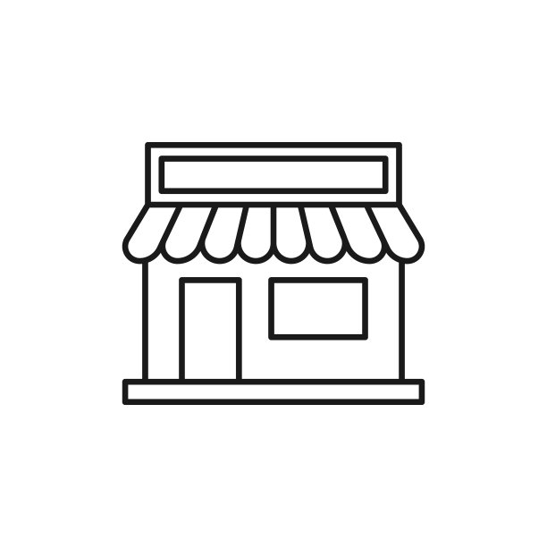 商店图标矢量设计插图：用于电子商务、在线商店和市场的商店建筑图标矢量设计，适用于网站、移动设备、Logo、符号、按钮、标志、应用程序UI的市场商店图标矢量图片下载