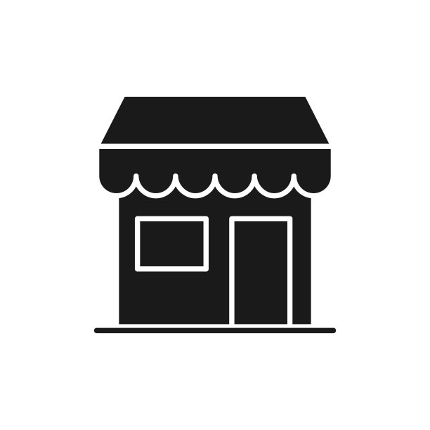 商店图标矢量设计插图：用于电子商务、在线商店和市场的商店建筑图标矢量设计，适用于网站、移动设备、Logo、符号、按钮、标志、应用程序UI的市场商店图标矢量图片下载