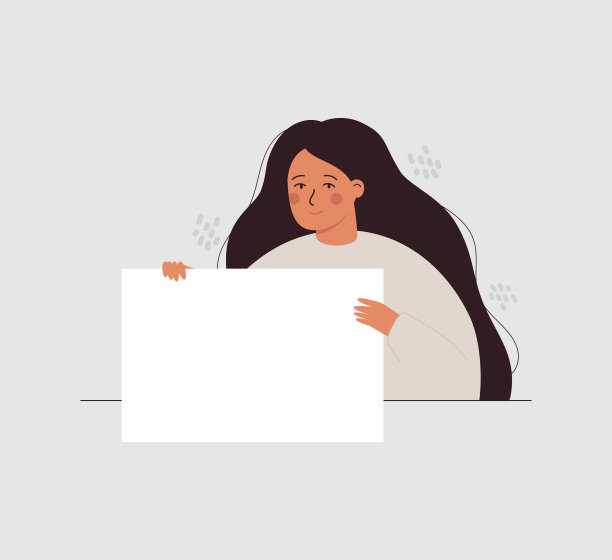 手里拿着海报的女人图片下载