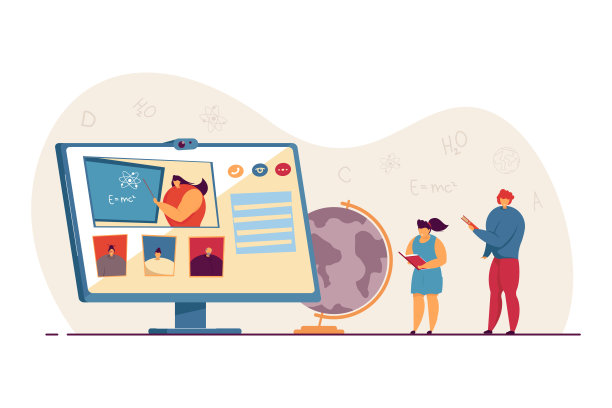 学生观看科学在线会议或讲座图片下载