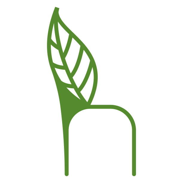 椅子自然图标设计与绿色矢量图标元素隔离图片下载