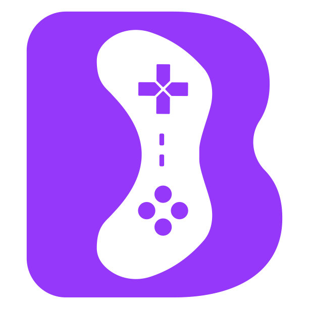 字母b游戏图标设计模板矢量插图，手柄图标元素矢量图片下载