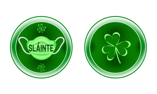 绿盾三叶草面具和盖尔语的健康图片下载