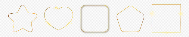 金色发光不同几何形状的框架图片下载