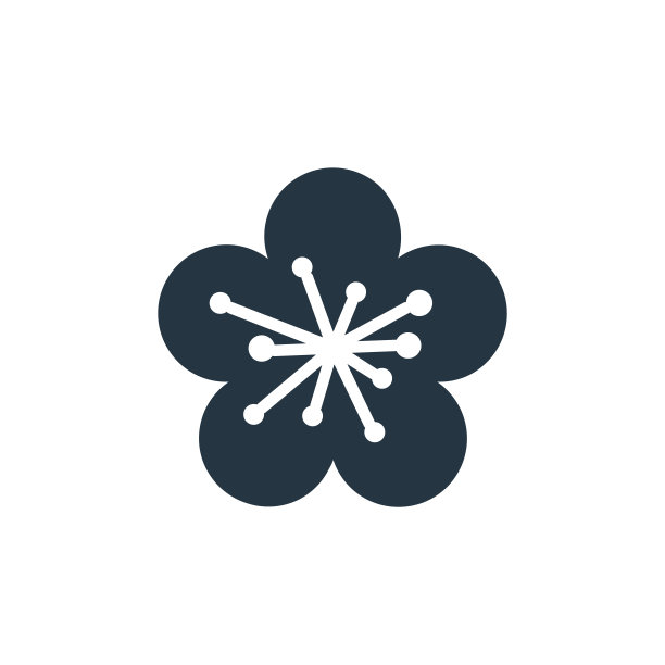 花朵图标。字形花图标用于网站设计和移动，应用程序开发，打印。花图标从填充中国新年收集孤立的白色背景。图片下载