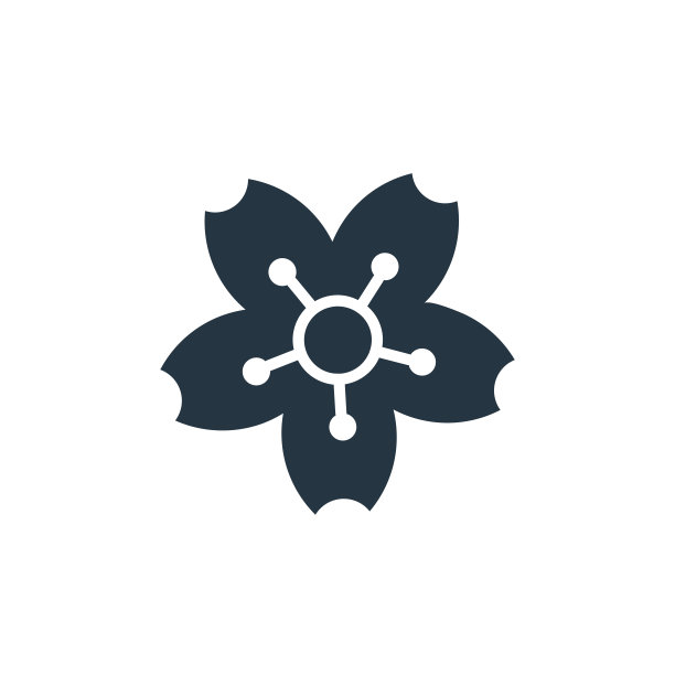 樱花图标。字形樱花图标用于网站设计和移动，应用程序开发，打印。樱花图标从充满中国新年收集孤立的白色背景。图片下载