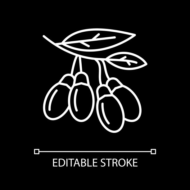 枸杞果在枝上呈白色线形为深色图片下载